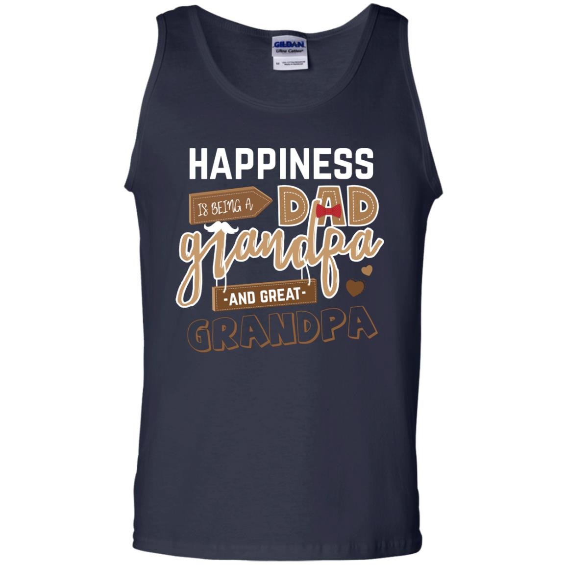 Happiness Is Being A Dad Grandpa And Great Grandpa Shirt Navy