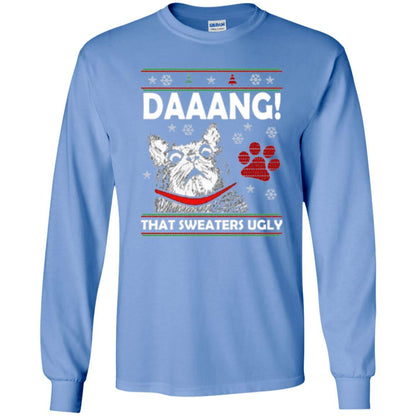 Christmas Cat T-shirt Daaang That Sweaters Ugly Carolina Blue