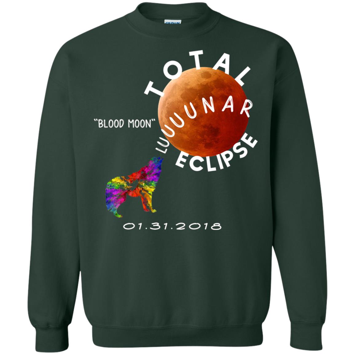 Best Total Lunar Eclipse Shirt 2018 Blood Moon T-shirt Forest Green