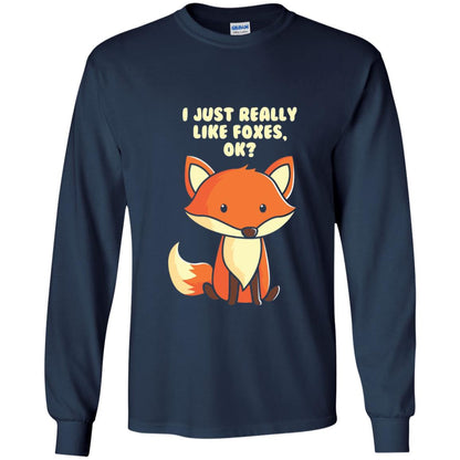 Funny Fox T-shirt I Just Really Like Foxes Ok Navy
