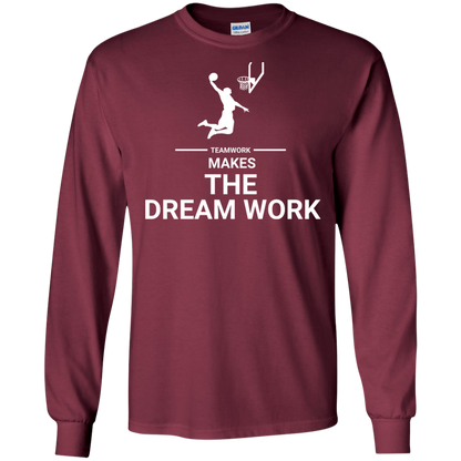 Basketball T-shirt Teamwork Makes The Dream Work Maroon