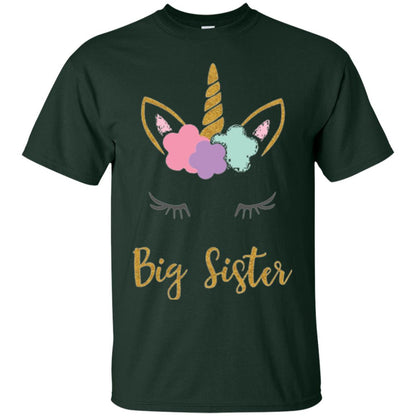 Family T-shirt Big Sister Forest Green