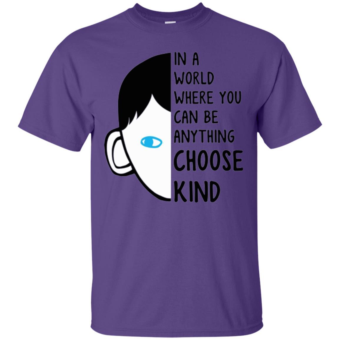 Anti Bullying T-shirt In A World Where You Can Be Anything Choose Kind Purple