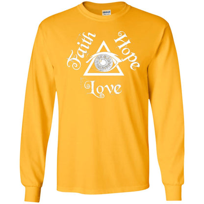Faith Hope Love Eye Of Providence Esoteric Shirt Gold