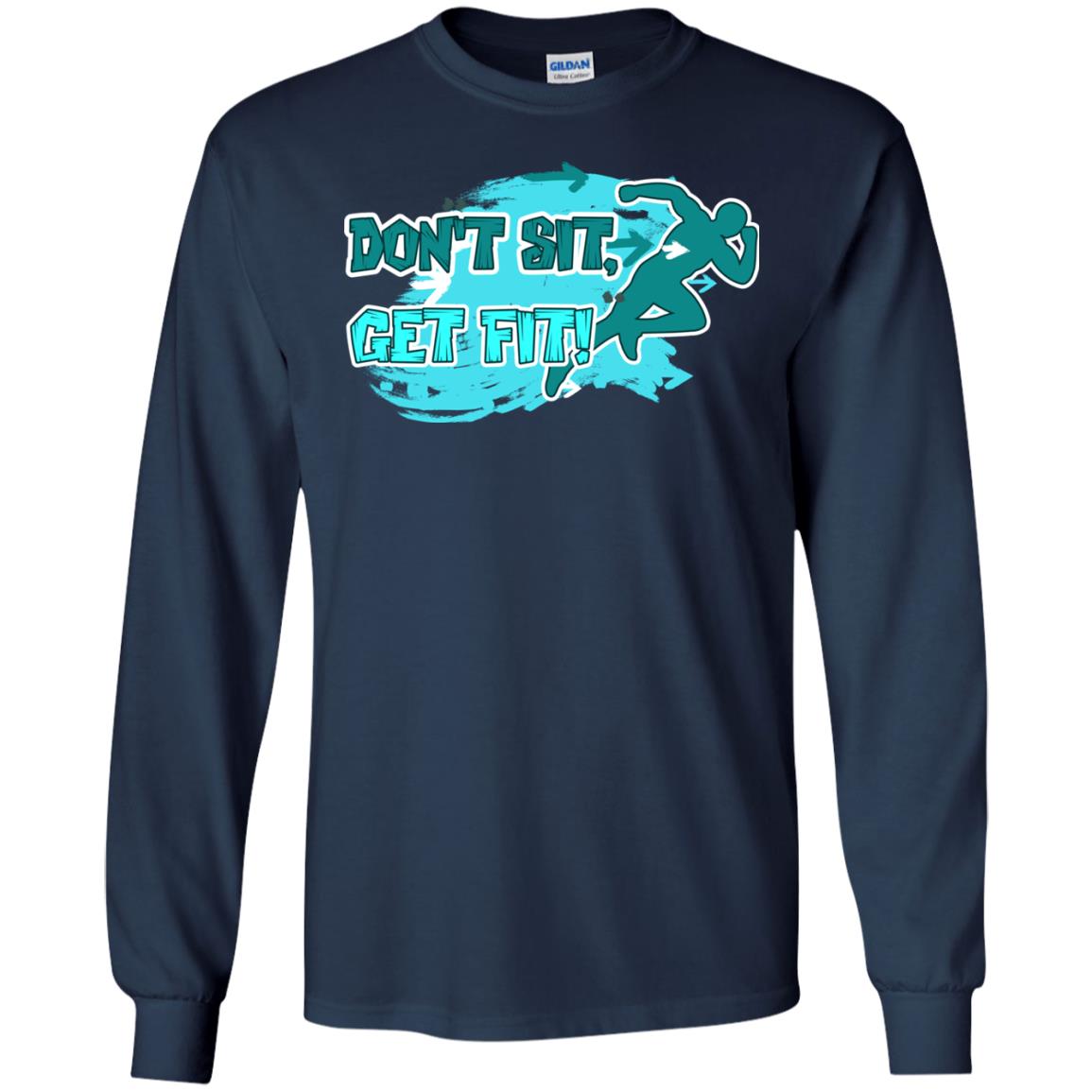 Dont Sit Get Fit Runner Shirt Navy
