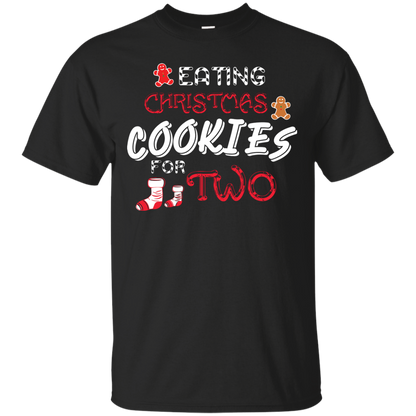 Christmas T-shirt Eating Christmas Cookies For Two Black