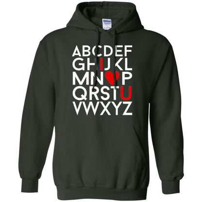 Happy Valentine_s Day Shirt, Alphabel I Love You Forest Green