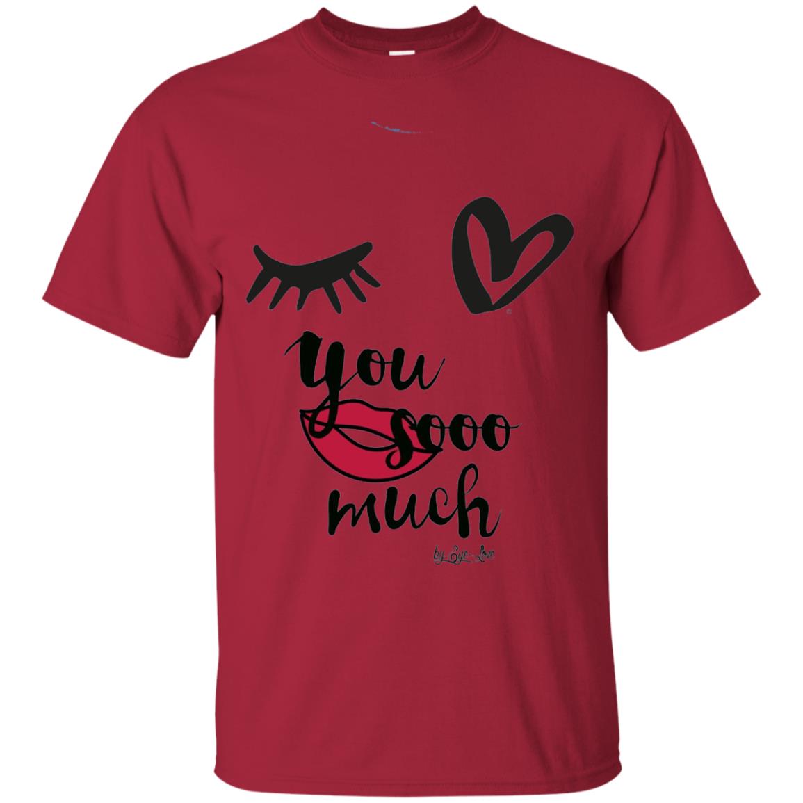 I Love You So Much Eye Heart Lip Summer Shirt Cardinal