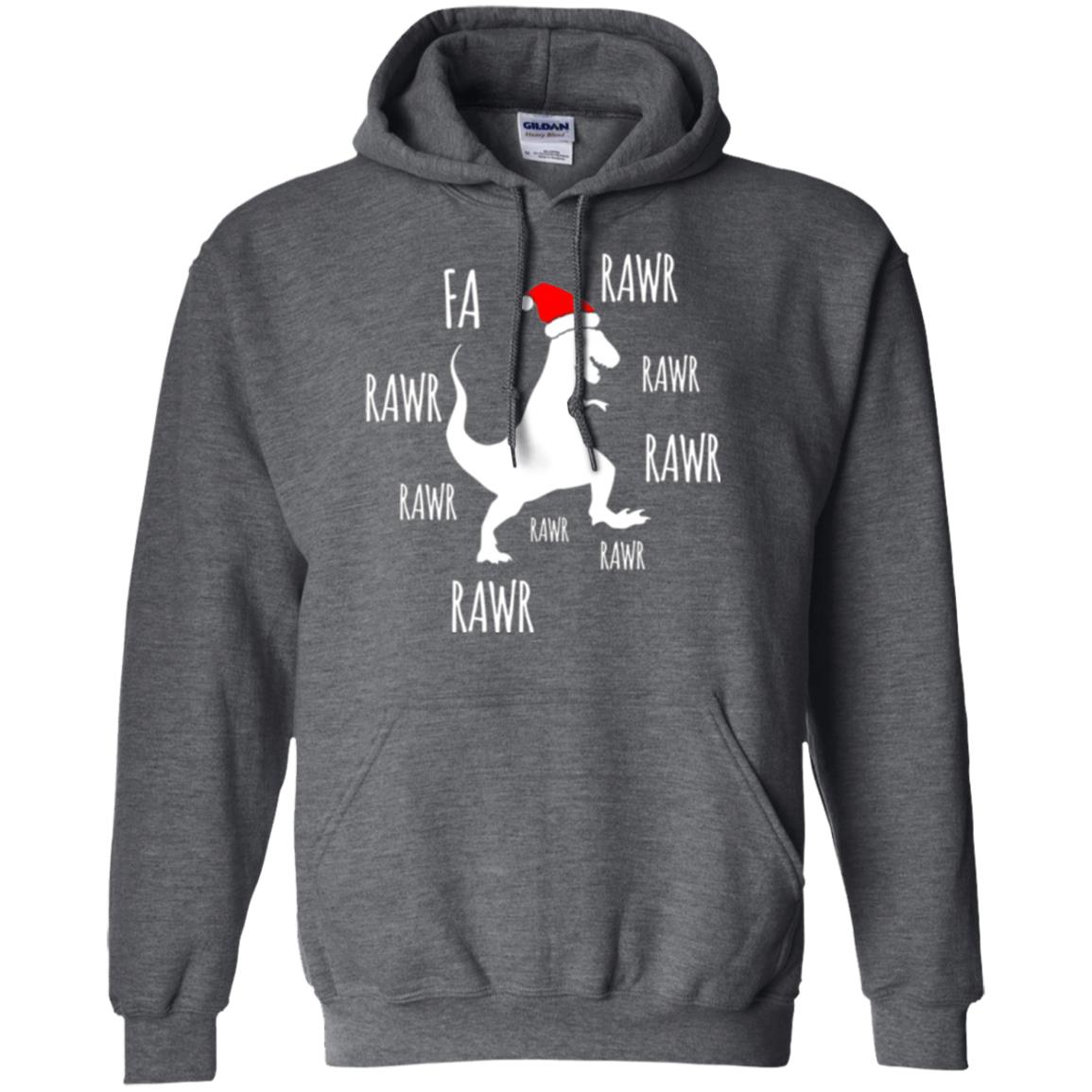 Christmas T-shirt Fa Rawr Rawr Funny T-rex Dinosaur Dark Heather