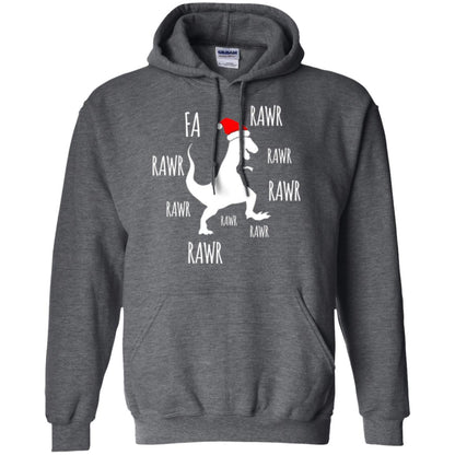Christmas T-shirt Fa Rawr Rawr Funny T-rex Dinosaur Dark Heather