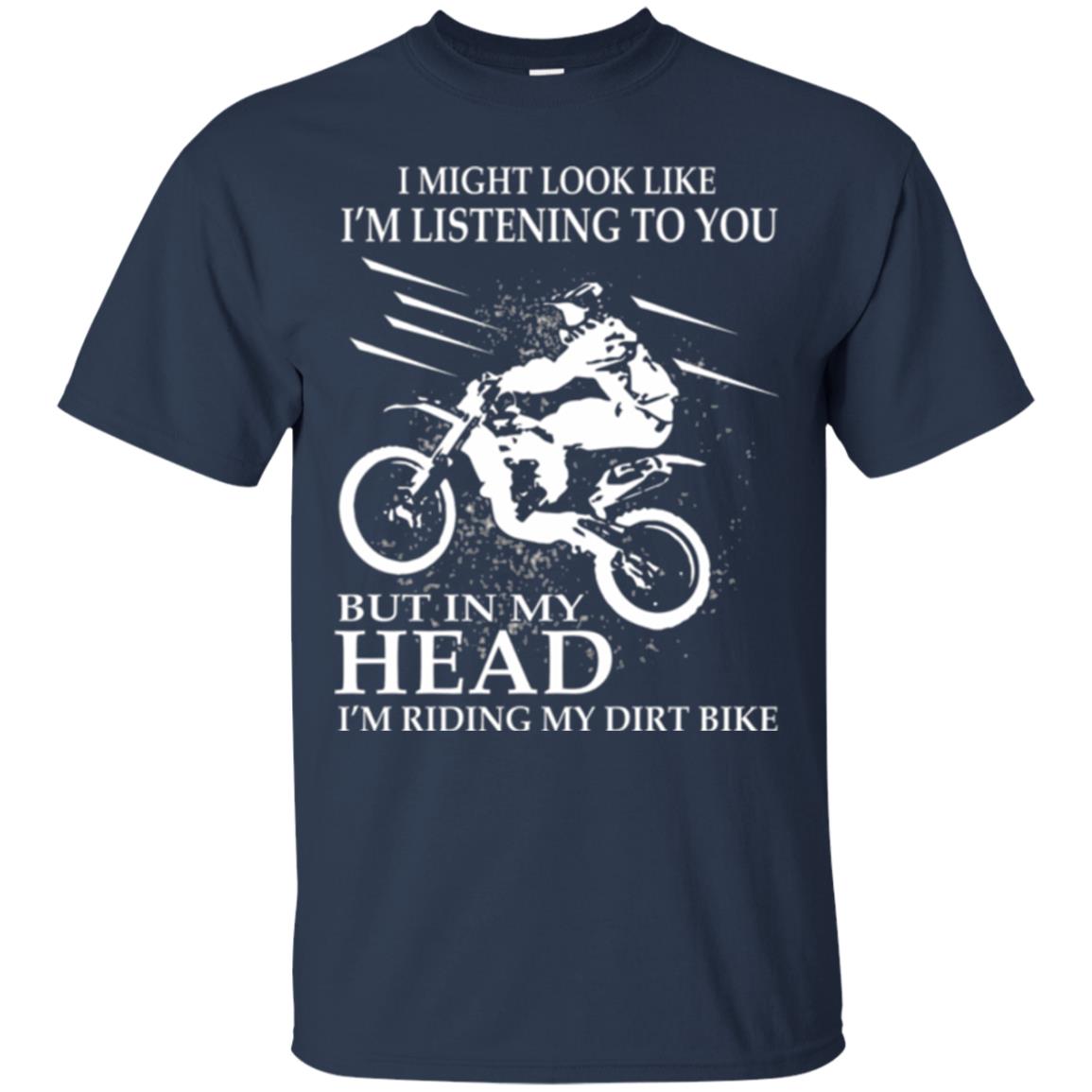 Funny Motocross T-shirt I_m Riding My Dirt Bike Navy