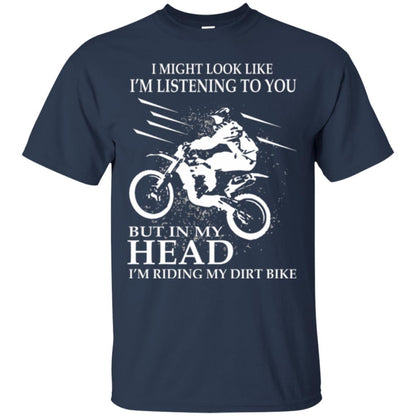 Funny Motocross T-shirt I_m Riding My Dirt Bike Navy