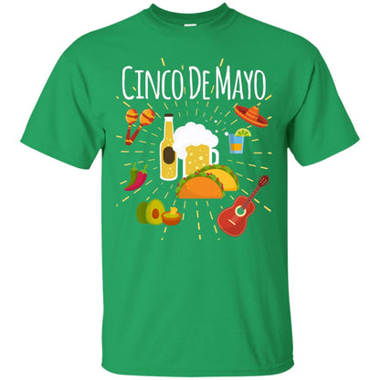 Cinco De Mayo Beer Tacos Guitar Mexico Shirt Irish Green