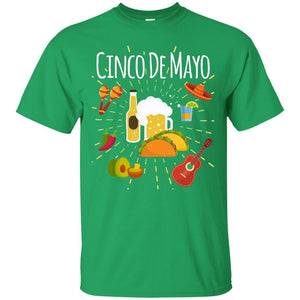 Cinco De Mayo Beer Tacos Guitar Mexico Shirt