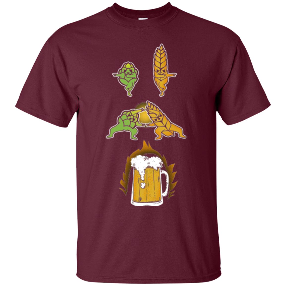 Hop And Malt Fusion To Beer Funny Beer Lover T-shirt Maroon