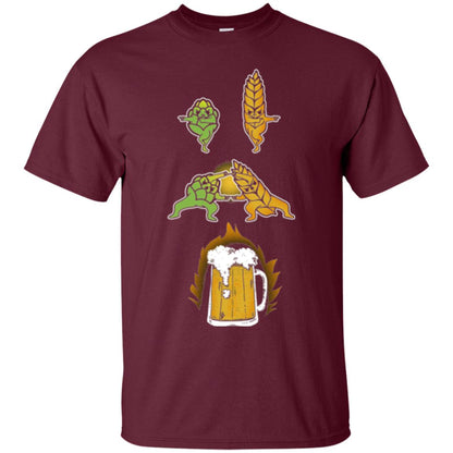 Hop And Malt Fusion To Beer Funny Beer Lover T-shirt Maroon