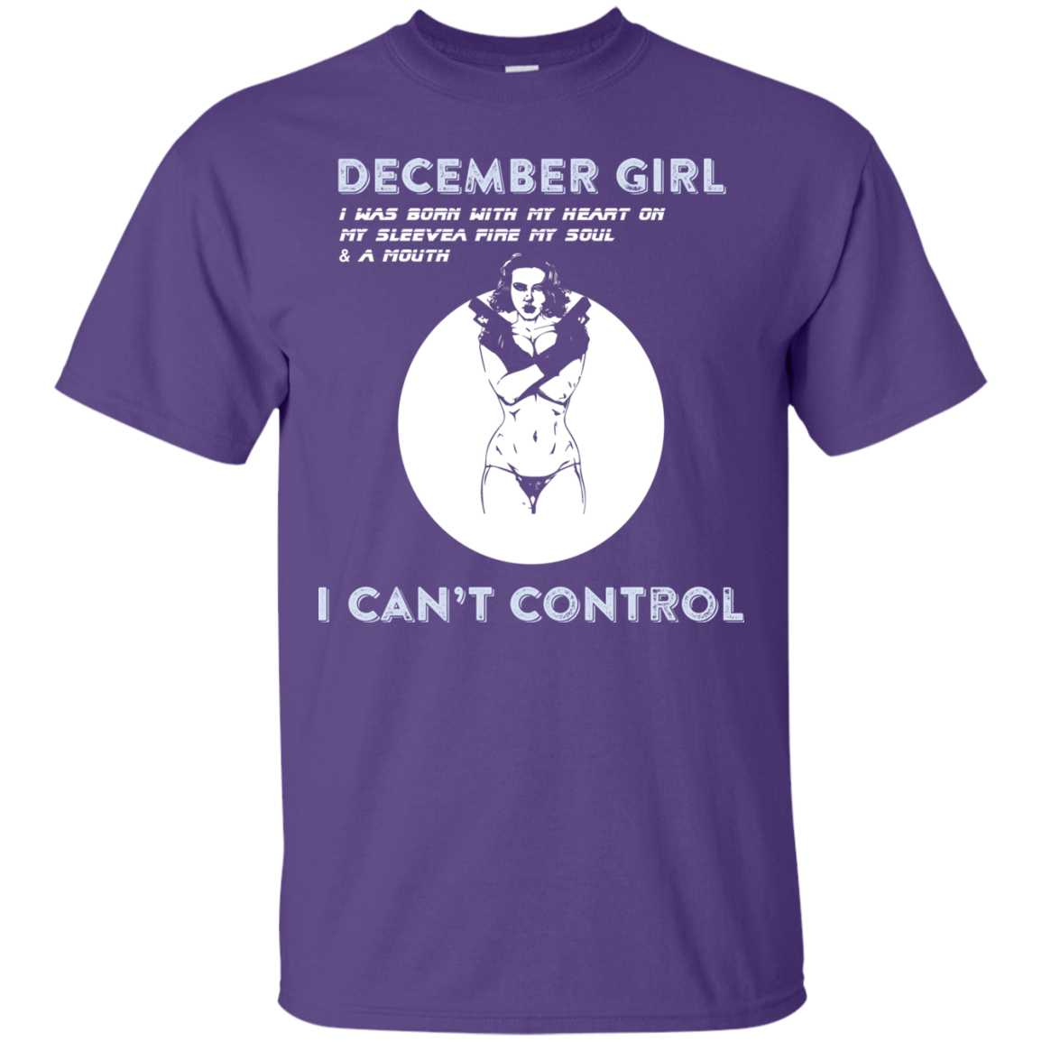 December Girl I Was Born With My Heart T-shirt Purple
