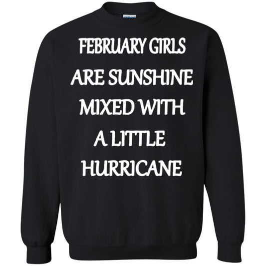 February Girls Are Sunshine Mixed With A Little Hurricane T-shirt Black