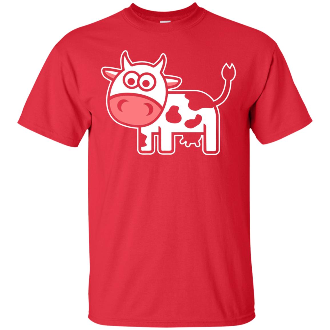 Cute Comic Cow Lover T-shirt Red