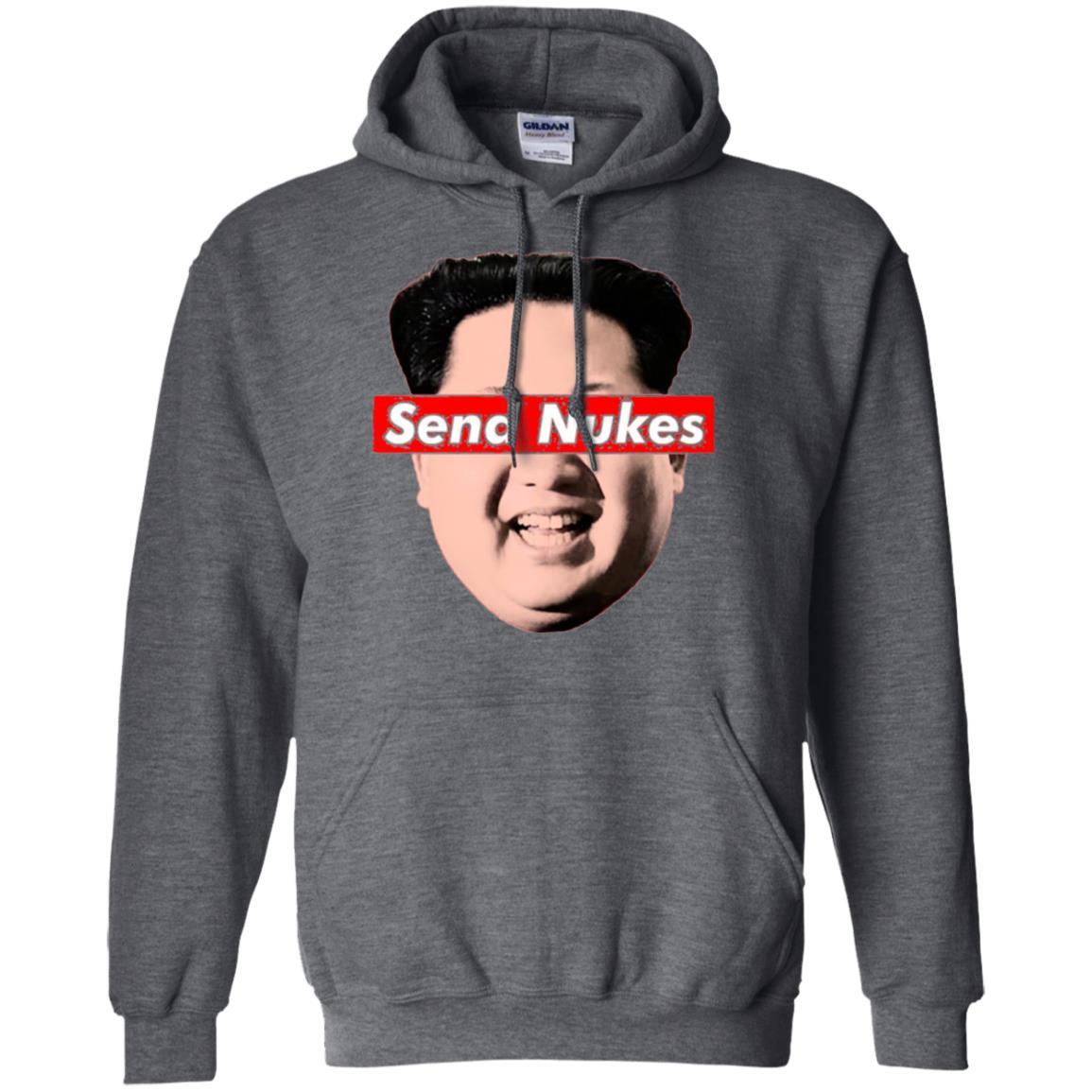 Funny Parody Novelty T-shirt Send Nukes Kim Jong Un Dark Heather
