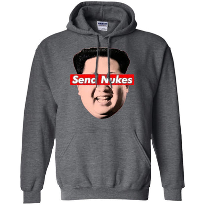 Funny Parody Novelty T-shirt Send Nukes Kim Jong Un Dark Heather