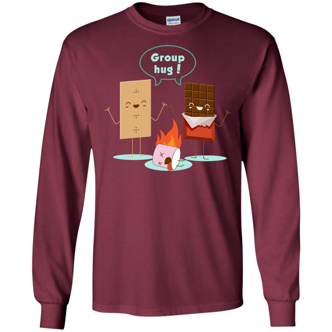 Funny Smores Chocolate Marshmallow Hiking Camping T-shirt Maroon