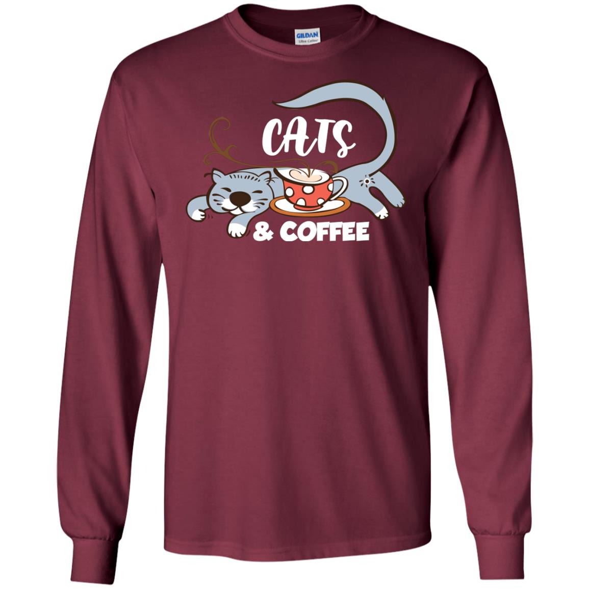 A Good Day Start With Cat And Coffee Cat Lover T-shirt Maroon
