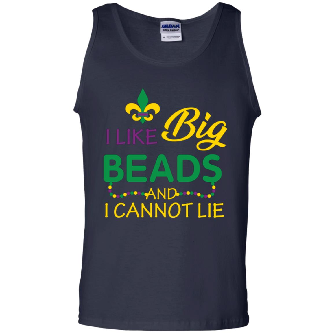 Mardi Gras T-shirt I Like Big Beads And I Cannot Lie Navy