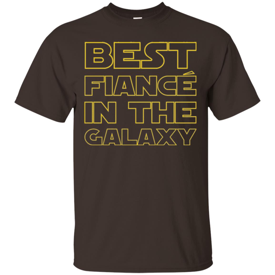 Engaged Married Wedding T-shirt Best Fiance In The Galaxy Dark Chocolate