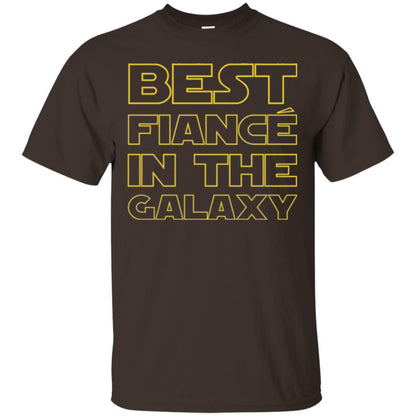 Engaged Married Wedding T-shirt Best Fiance In The Galaxy Dark Chocolate