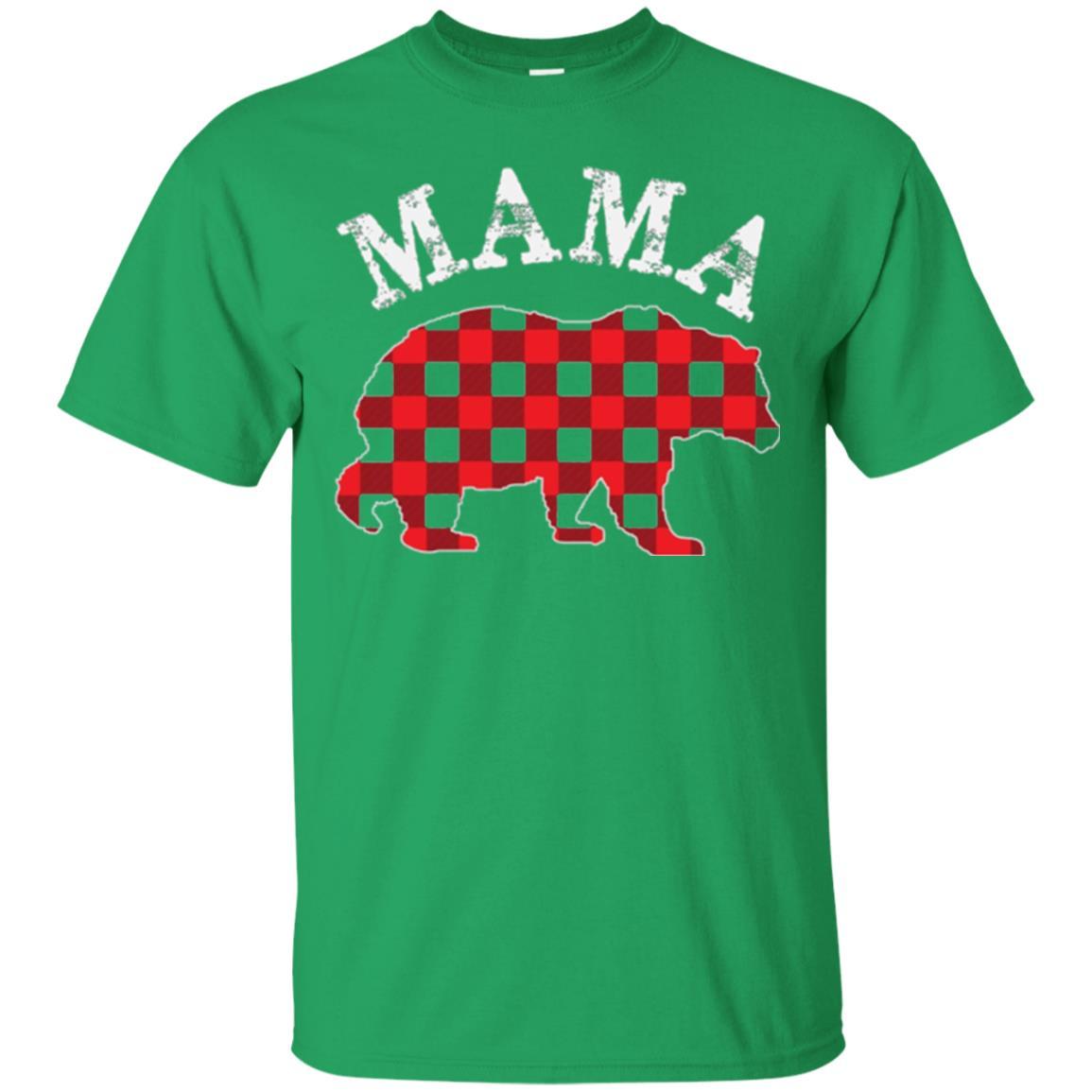 Mama T-shirt Red Plaid Mama Bear Irish Green
