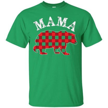 Mama T-shirt Red Plaid Mama Bear Irish Green