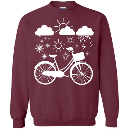 Bicycle All Weather Cyclist T-shirt For Bicycle Lover Maroon