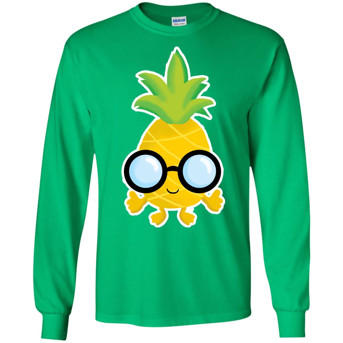 Funny Pineapple With Glasses For Boys Mens Shirt Irish Green