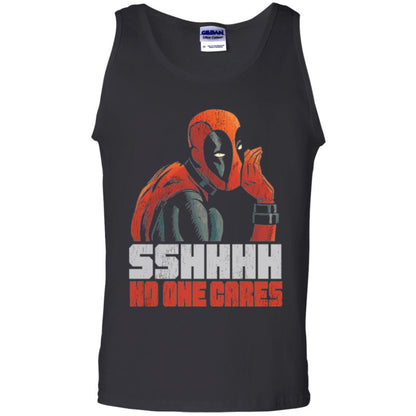 Marvel Deadpool T-shirt Sshhhh No One Cares Whisper Graphic Black