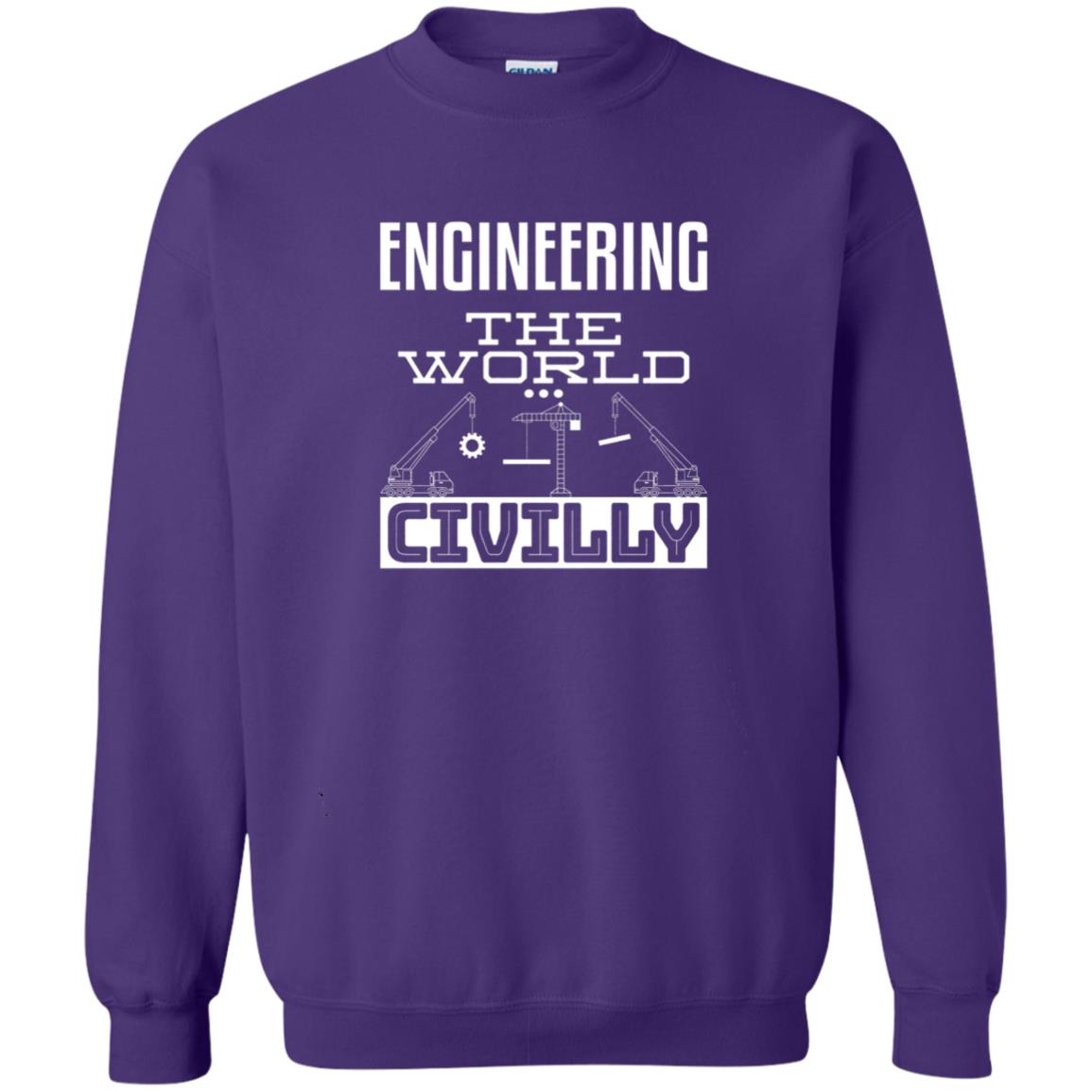 Engineering The World Civilly Civil Engineer T-shirt Purple