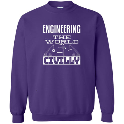 Engineering The World Civilly Civil Engineer T-shirt Purple