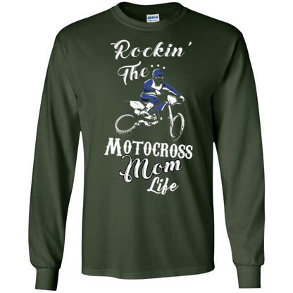 Rocking The Motocross Mom Life Mommy T-shirt Forest Green