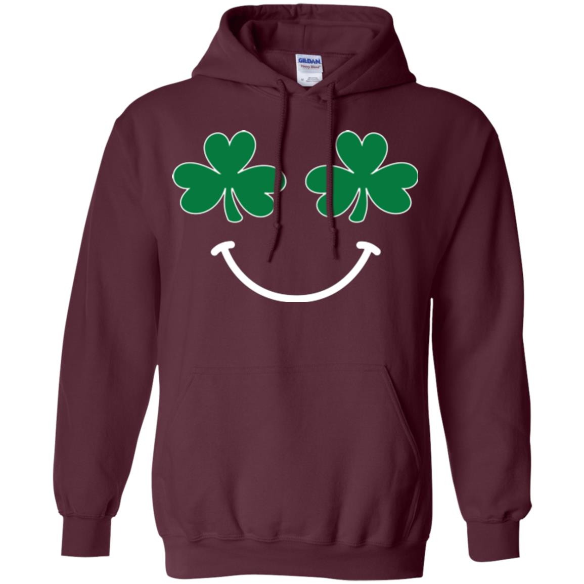 Saint Patrick's Day T-shirt Smiling Shamrocks Maroon