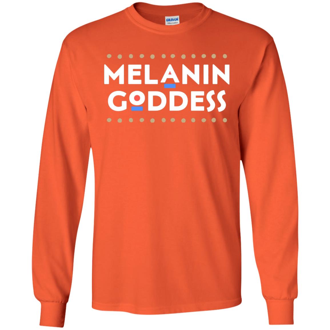 Melanin Goddess African T-shirt Black Girl Poppin_ Orange