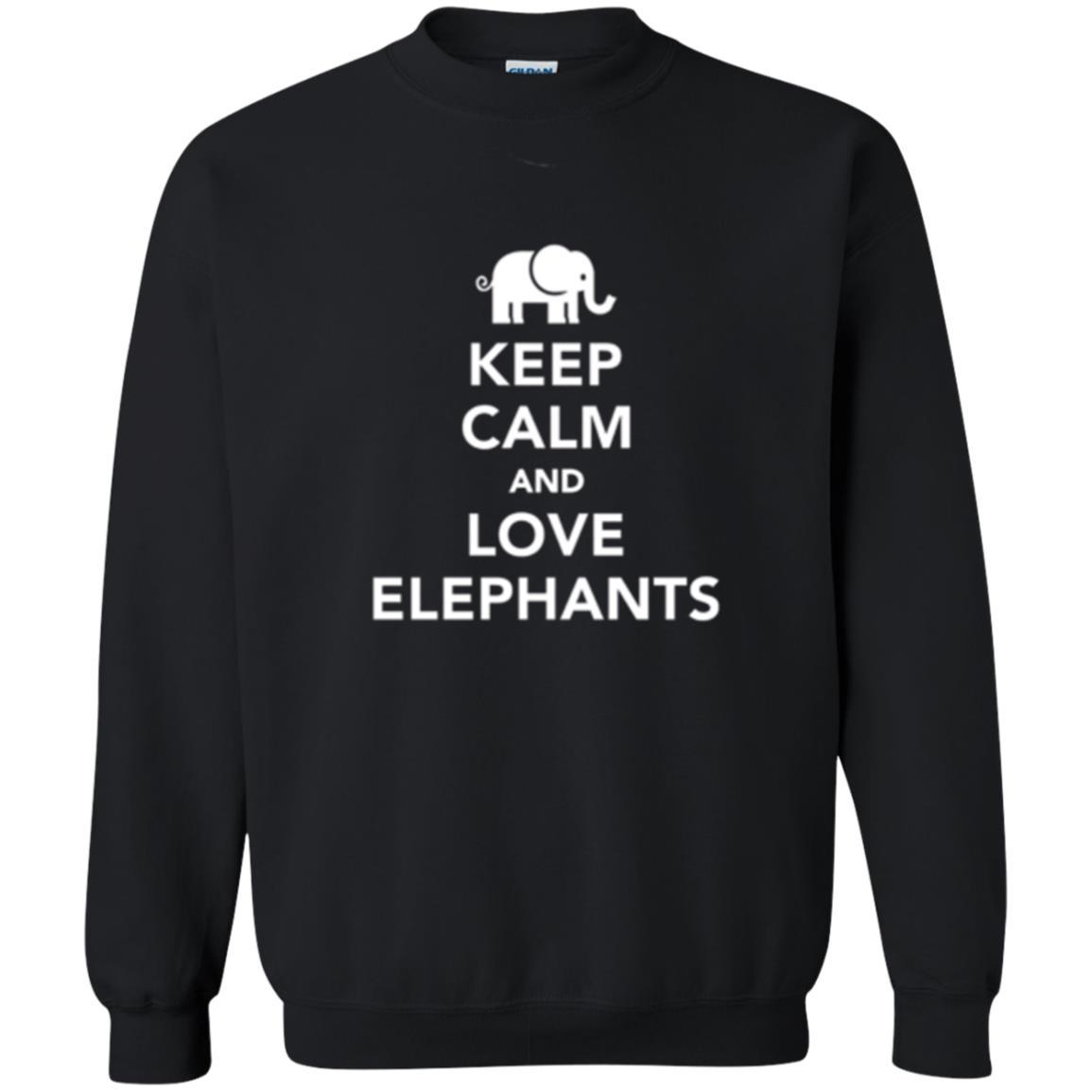 Elephant Lover T-shirt Keep Calm And Love Elephants T-shirt Black