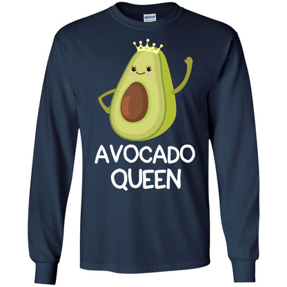 Avocado Queen Vegetarian Shirt For Girls Navy