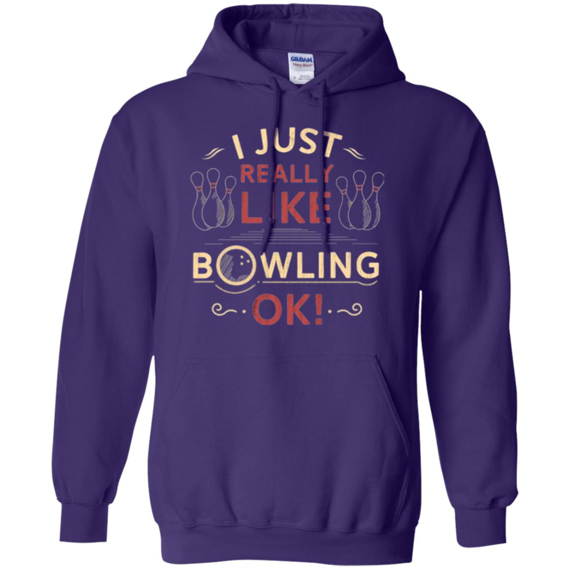 Bowler T-shirt I Just Really Like Bowling Ok Purple