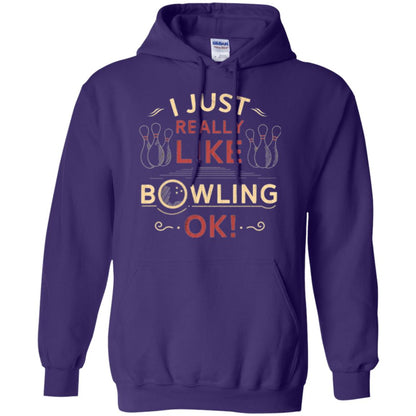 Bowler T-shirt I Just Really Like Bowling Ok Purple