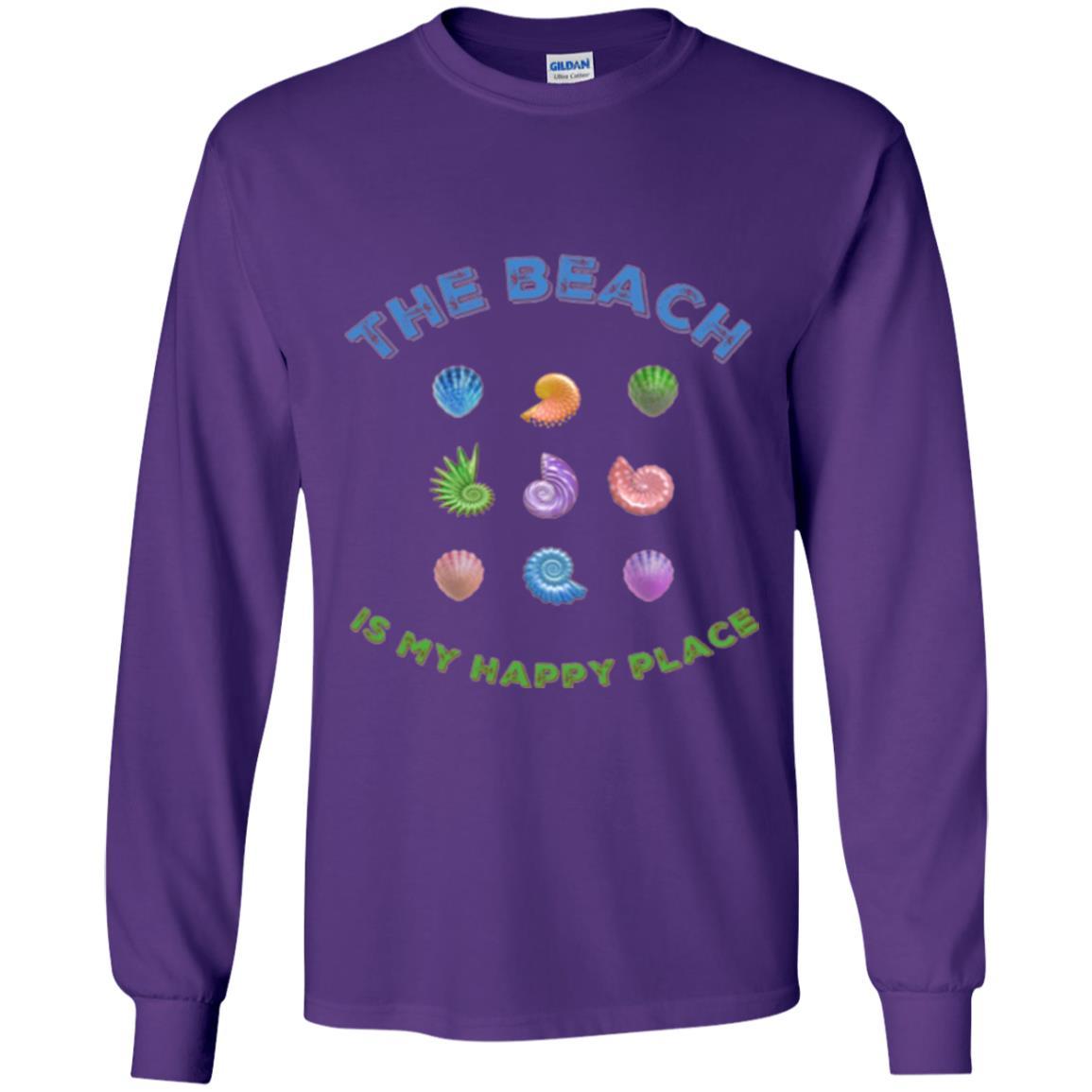 Shell T-shirt The Beach Is My Happy Place Purple