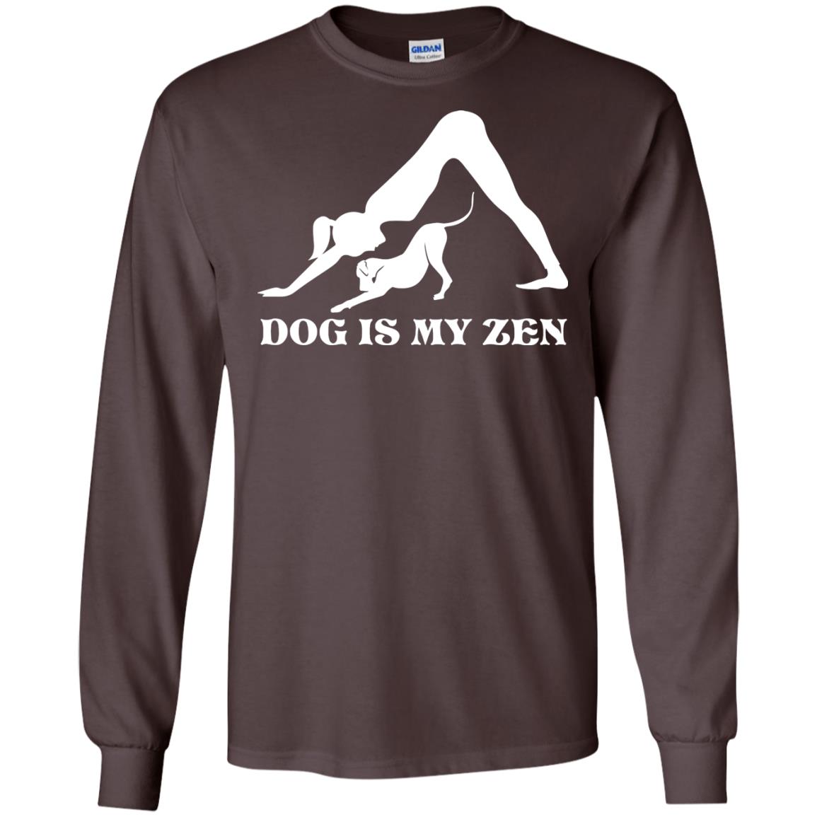 Yoga Dog T-shirt Dog Is My Zen Dark Chocolate