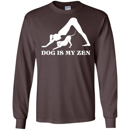 Yoga Dog T-shirt Dog Is My Zen Dark Chocolate