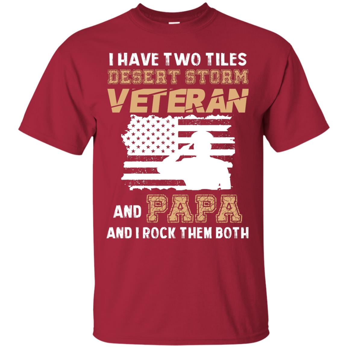 Veteran And Papa And I Rock Them Both Veteran Papa Shirt Cardinal