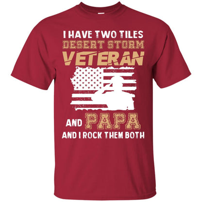 Veteran And Papa And I Rock Them Both Veteran Papa Shirt Cardinal