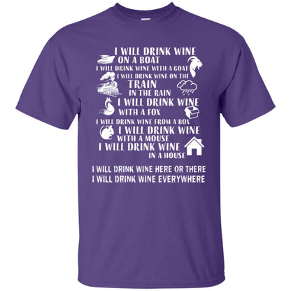 I Will Drink Wine On A Boat I Will Drink Wine Everywhere Shirt Purple